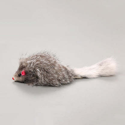 1Pcs False Mouse Cats Dogs Toy Pet Toys Cat Long-haired Tail Mice Mouse Toys Soft Rabbit Fur Furry Plush Cat Toy For Pet Cats