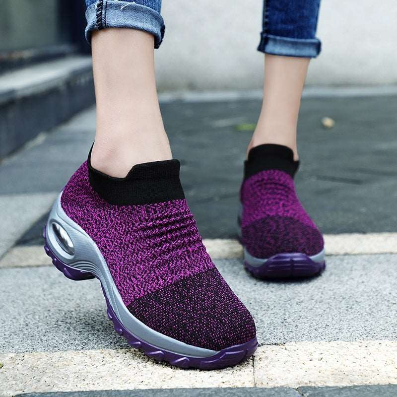 2022 Women's Running Shoes Breathable Mesh Lightweight Sports Shoes Non-slip Casual Air Cushion Shoes Women's Vulcanized Shoes