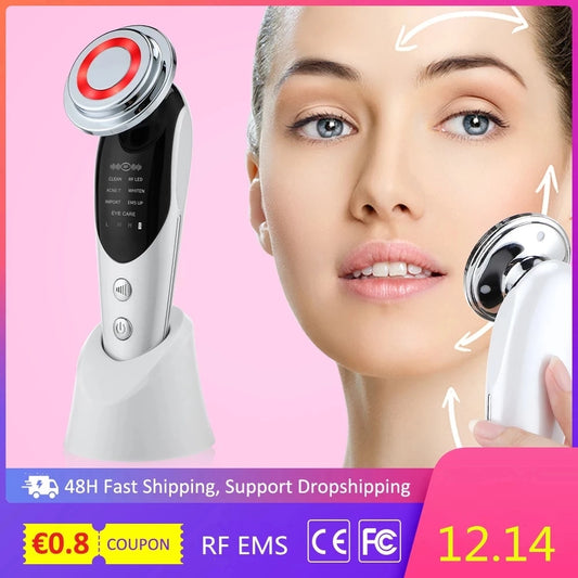 7 in 1 Face Lift Devices RF Microcurrent Skin Rejuvenation Facial Massager Light Therapy Anti Aging Wrinkle Beauty Apparatus