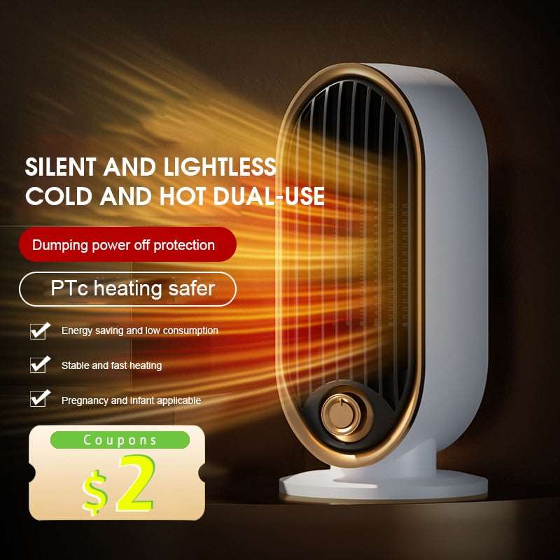 800W Electric Heater Portable Desktop Fan Heater PTC Ceramic Heating Warm Air Blower Home Office Warmer Machine for Winter