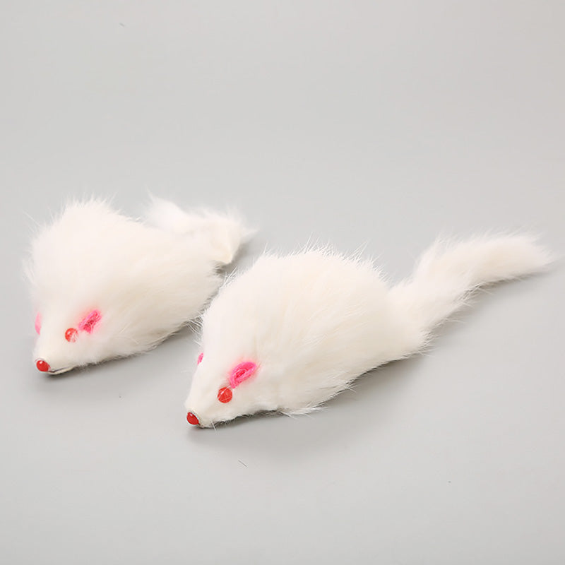 1Pcs False Mouse Cats Dogs Toy Pet Toys Cat Long-haired Tail Mice Mouse Toys Soft Rabbit Fur Furry Plush Cat Toy For Pet Cats