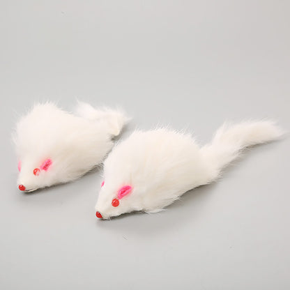 1Pcs False Mouse Cats Dogs Toy Pet Toys Cat Long-haired Tail Mice Mouse Toys Soft Rabbit Fur Furry Plush Cat Toy For Pet Cats