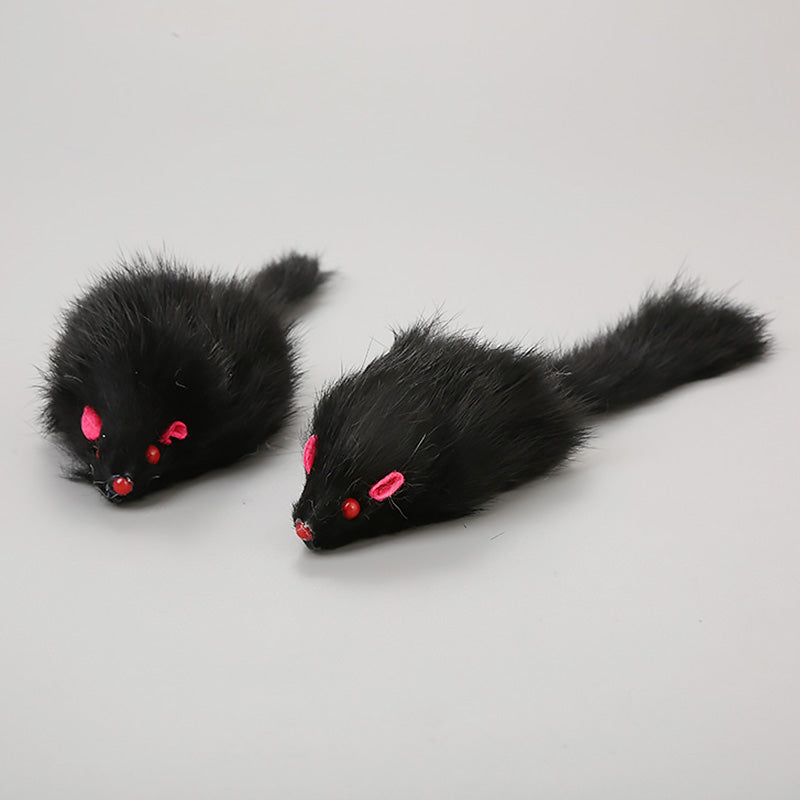 1Pcs False Mouse Cats Dogs Toy Pet Toys Cat Long-haired Tail Mice Mouse Toys Soft Rabbit Fur Furry Plush Cat Toy For Pet Cats