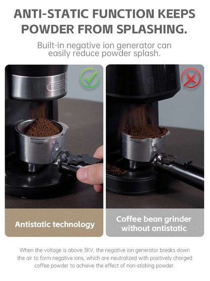 Automatic Burr Mill Electric Coffee Grinder with 34 Gears for Espresso American Coffee Pour Over Visual Bean Storage G3