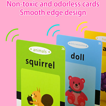 Kids Electronic Cognitive Cards Talking Flash Cards Audio Books Flashcards for Learn English Words Study Toys Game for Girl Boy