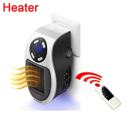 Portable Electric Heater Plug in Wall Heater Room Heating Stove Household Radiator Remote Warmer Machine 500W Device