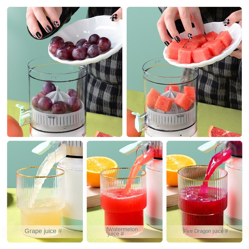 Portable Juicer Household Fruit Machine USB Charging Visual Juice Separator Orange Squeezer