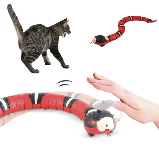 Smart Sensing Interactive Cat Toys Automatic Eletronic Snake Cat Teasering Play USB Rechargeable Toys for Cats Dogs Pet