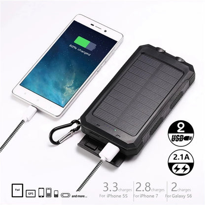 Solar Power Bank 100000mAh Portable Charging Powerbank External Battery Charger Powerbank 100000mAh for All Smartphones