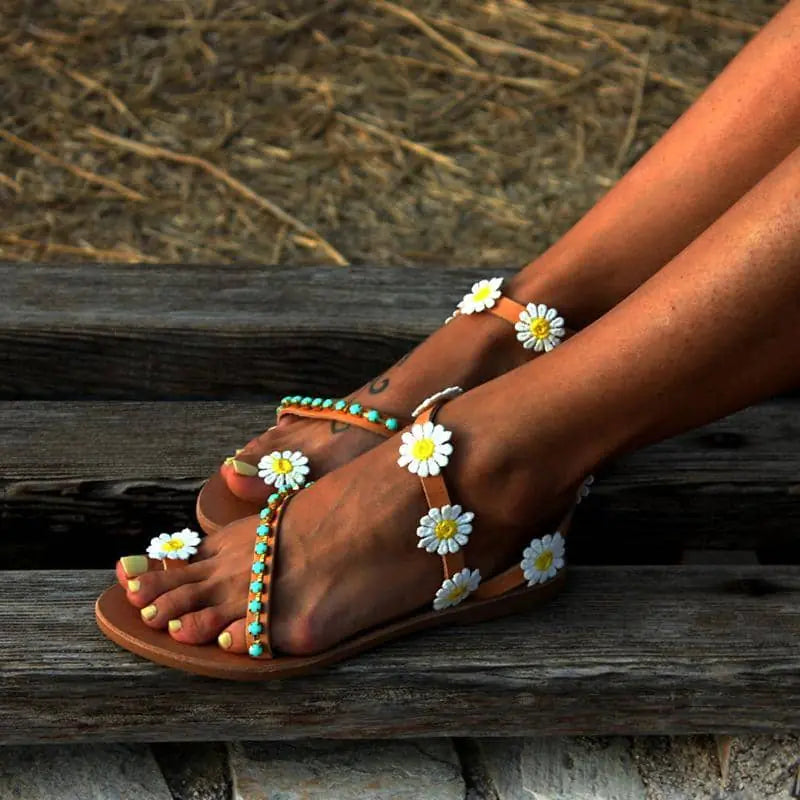 The Turquoise Daisy Sandals