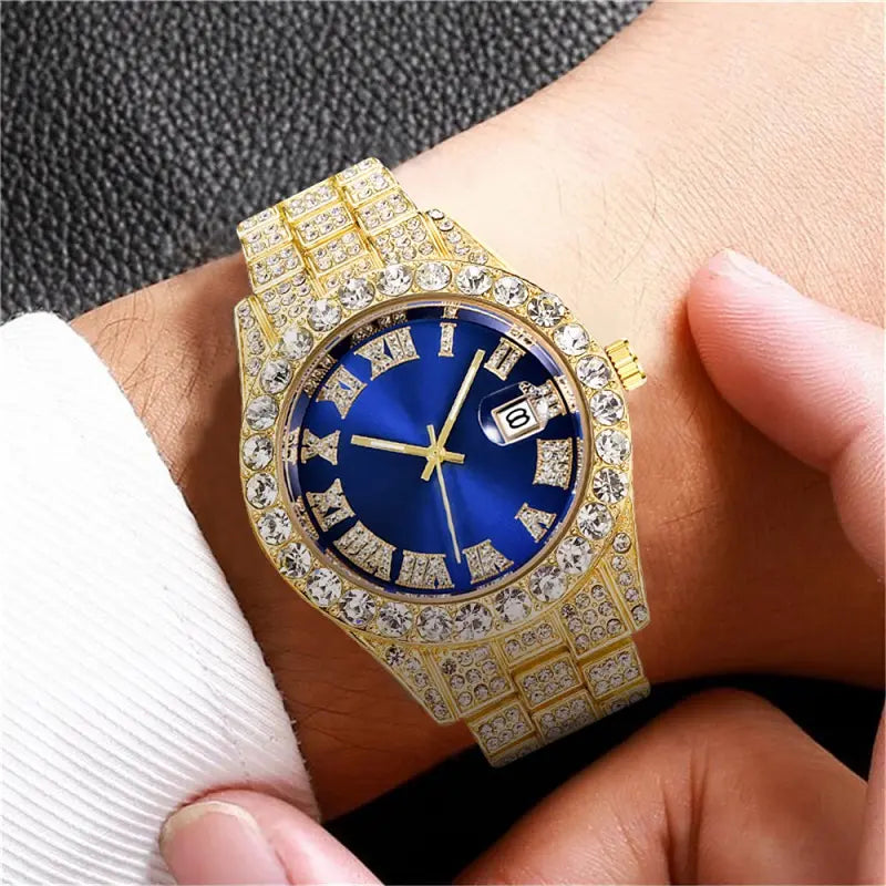 Hip Hop Watch Male Watch Luxury Water Proof Brand Watches Stainless Steel Round Clock Men Quartz Wristwatches Gift Boyfriend